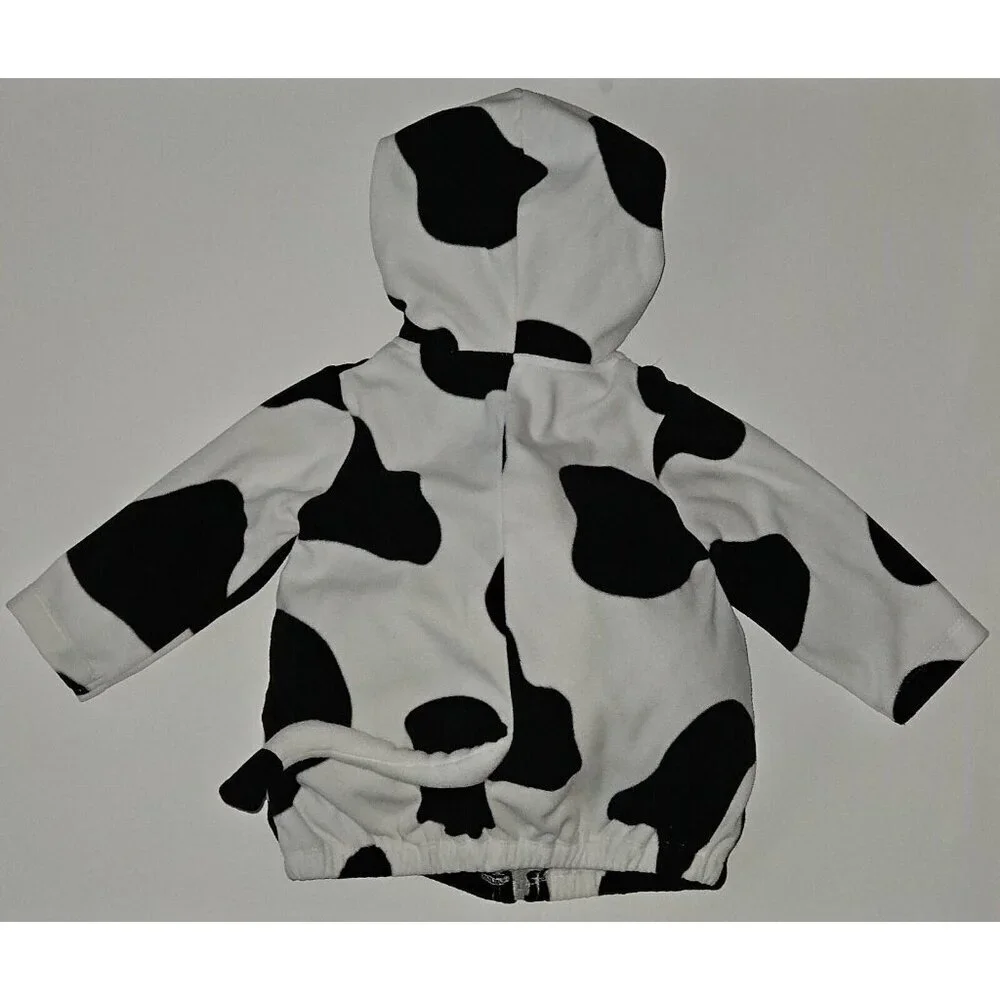 Carter's Black White Cow Halloween Costume Baby 12 Months Hooded JACKET ONLY